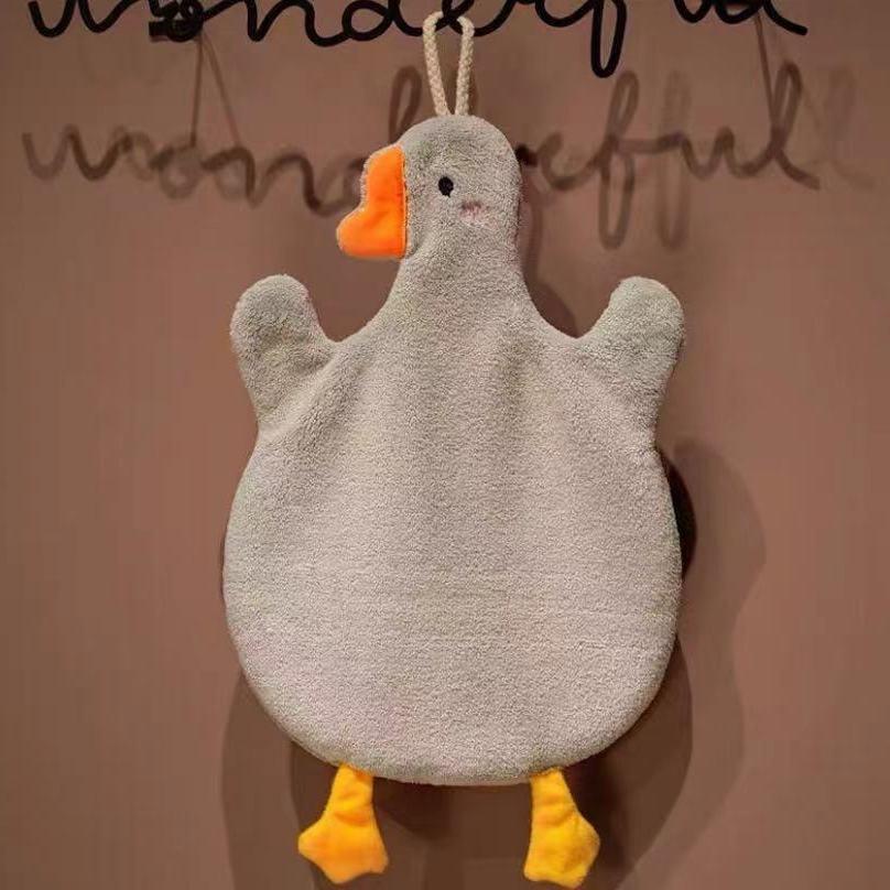Cartoon Goose Hand Towel Kitchen Bathroom and Toilet Hand Towel Hanging Type with Super Water Absorption Quick Drying It Is Hard