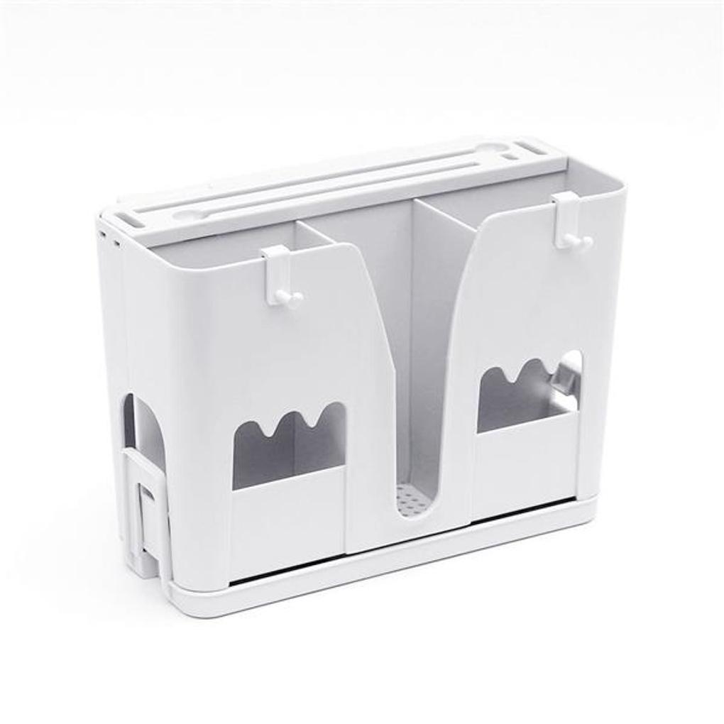 Adhesive Multi-Knife Holder (White) / Water-Draining Knife Block