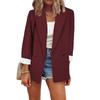 Women's Casual Lapel Open Front Cardigan Long Sleeve Work  Suit Jacket Coat