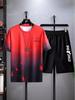 Men's Trendy Summer Casual Two-Piece Set: Printed T-shirt & Plus Size Shorts for Outdoor Sports
