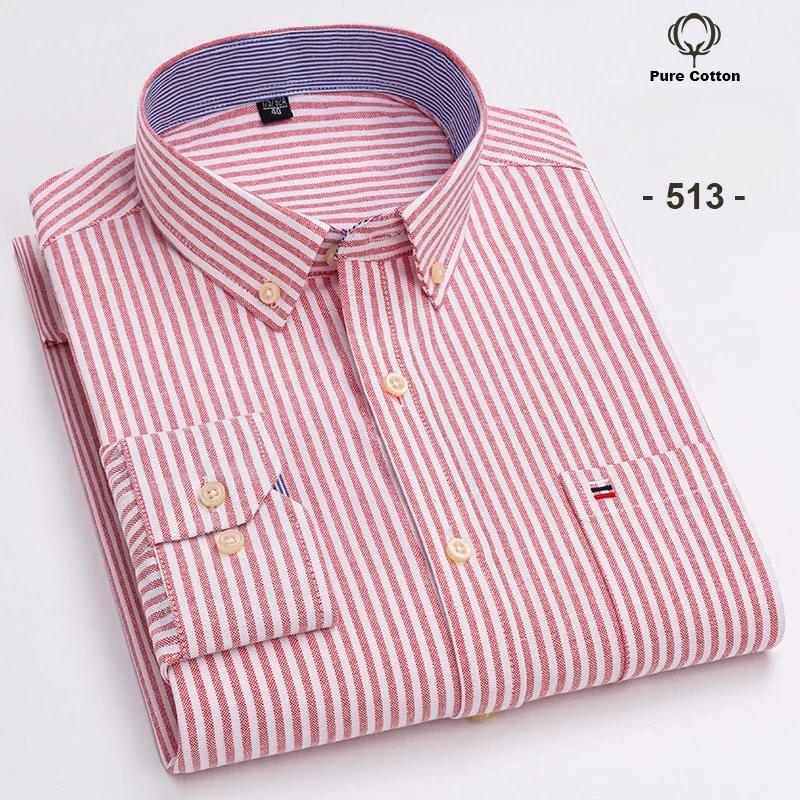 New In Shirt Plus Size 7XL Long-sleeve Shirts for Men 100%cotton Oxford Slim Fit Formal Plain Shirt Fashion Korean Plaid Clothes