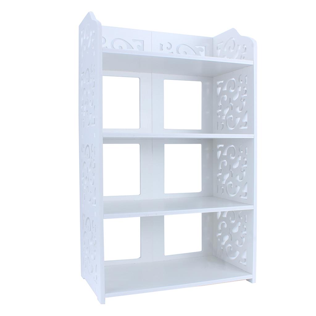 4 Tiers White Hollow Out Shoe Rack Stand Storage Organiser Shelf