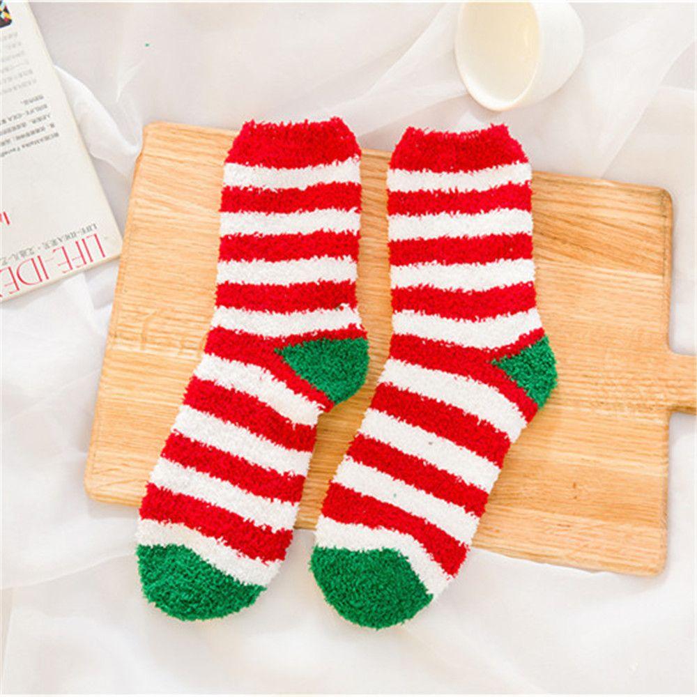 Christmas Women's Socks Coral Fleece Floor Cute Socks Winter Warm Fluffy Floor Socks Xmas Gifts
