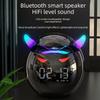Portable Cute Little Devil AI Smart Bluetooth Speaker 3D Stereo Subwoofer Mini LED Digital Clock Alarm Clock Waterproof HIFI Music Box