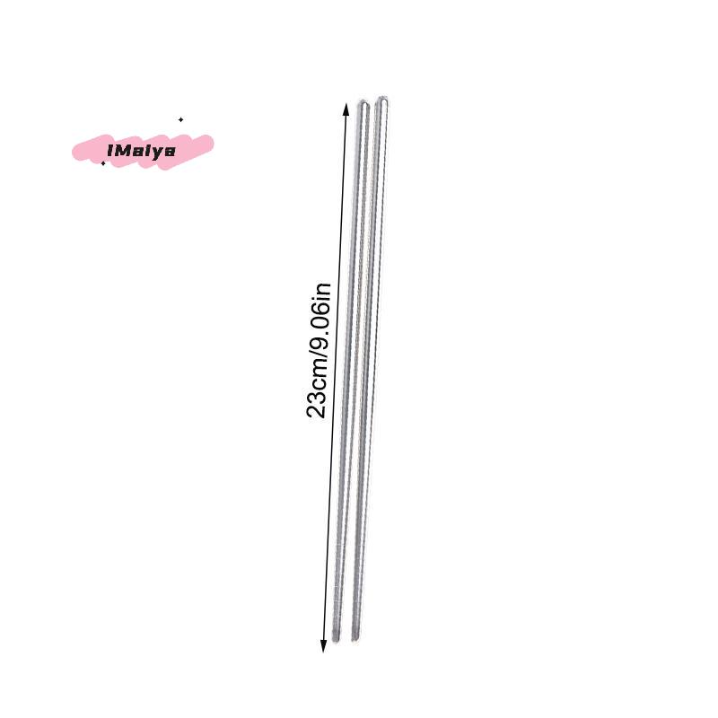 M-Stainless Steel Chopsticks Reusable Household Round Metal Chop Sticks Japanese Sushi Food Stick Kitchen Tableware Cutlery