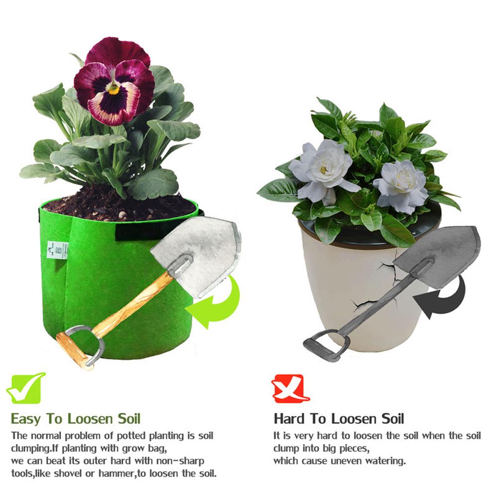 Bolsa de Cultivo de Tela para Plantas 1/2/3/5/7/10/17 Galones Maceta de Guardería Jardín Flor Verdura Tomate Patata Fresa Maceta de Cultivo
