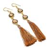 Smoky Topaz Gemstone Handmade 925 Sterling Silver Jewelry Earring 4.53" KJ-836