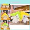 Cute Plush Dog Keychain Adorable Banana Dog Cartoon Backpack Pendant Gift In Green And Yellow