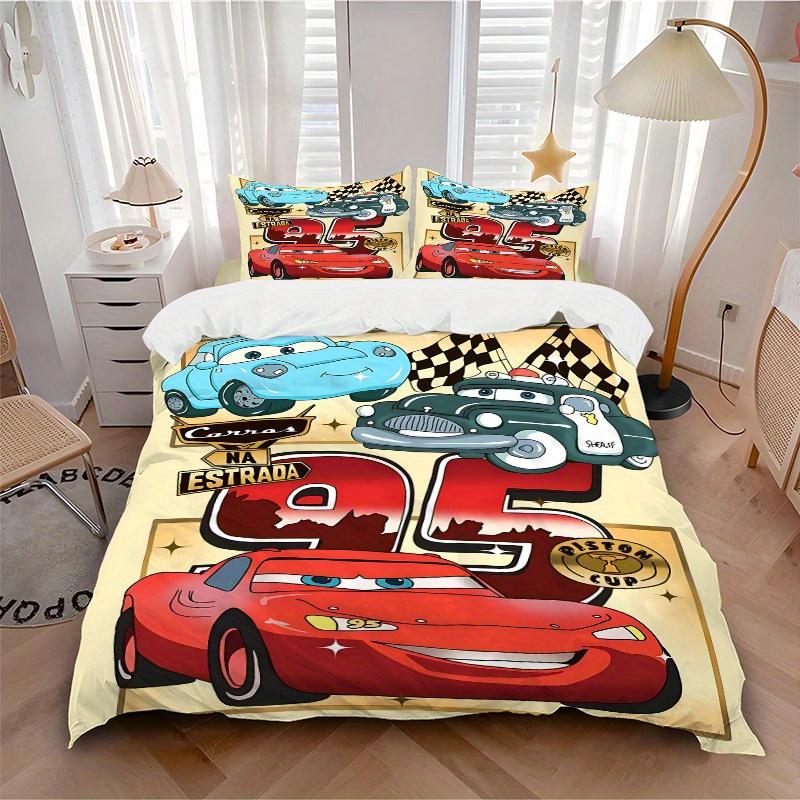 

3pcs set Cars Racing1pc of quilt cover+2pcs of pillowcase, no core, print bedding, All Seasons Bedroom Setting018 135x200cm