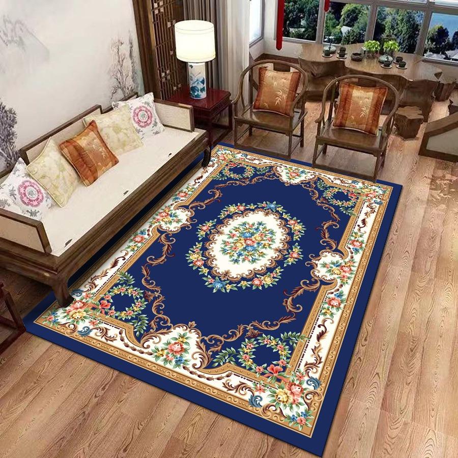 Retro Europe Persia Style Flowers Carpet Living Room Sofa Bedroom Study Bathroom Kitchen Entrance Door Mat Non-slip Decor Rug