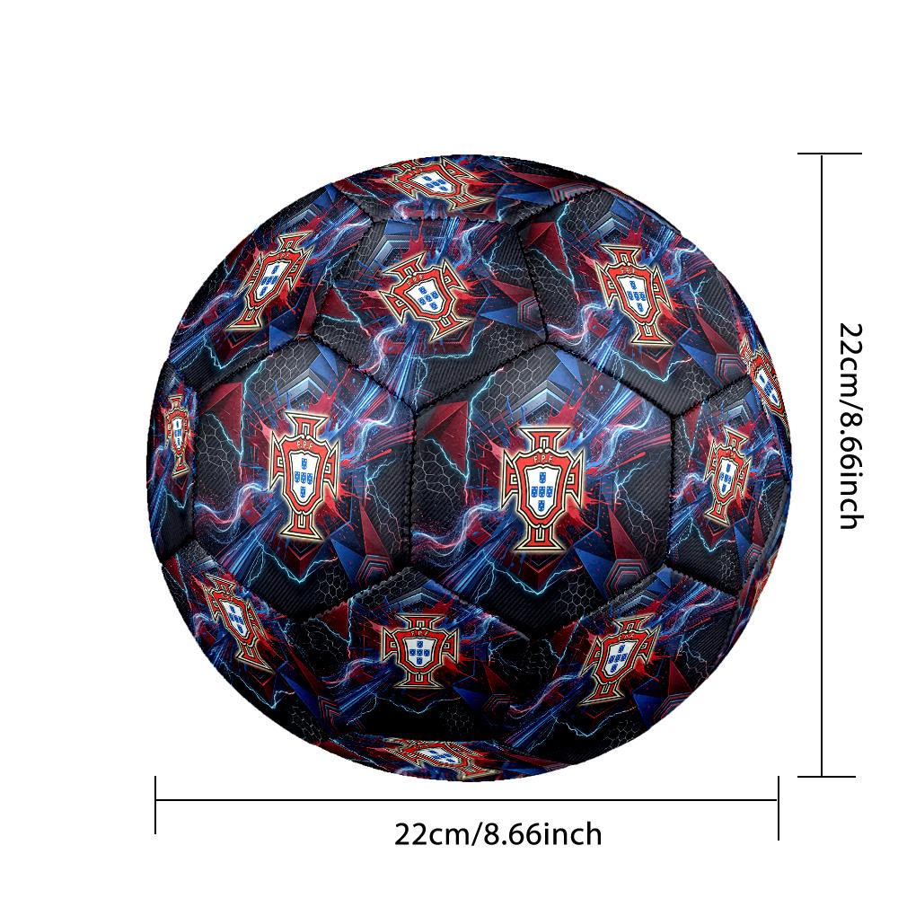 Portugal Football Printed Size 5 Soccer Ball Wear Resistant Standard Adult Training Football Fan Gift for Indoor Outdoor Match Sports