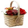 Soap Flower Bouquet Large Red Wicker Basket