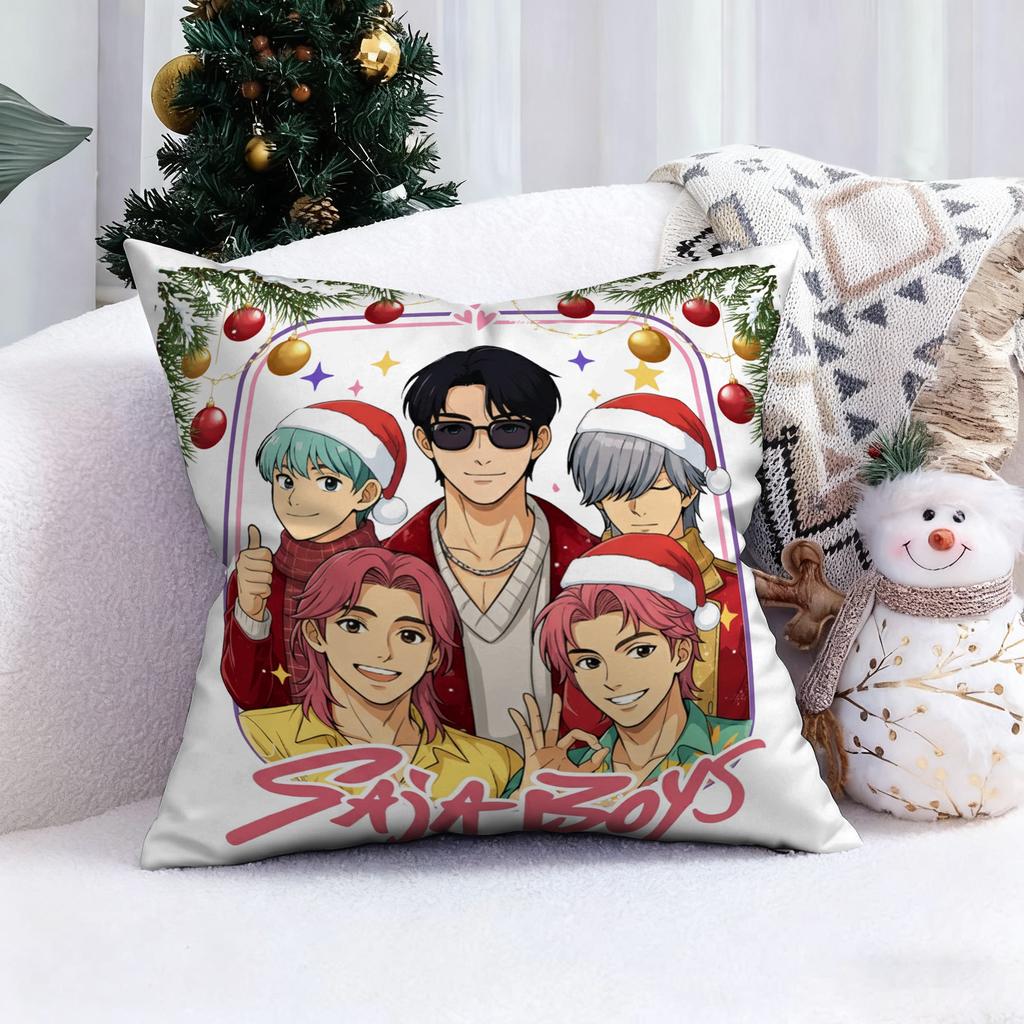 KPop Demon Hunters Christmas is cute and fun!Three girls and cute cats in the same frame pillowcase fashion home decoration