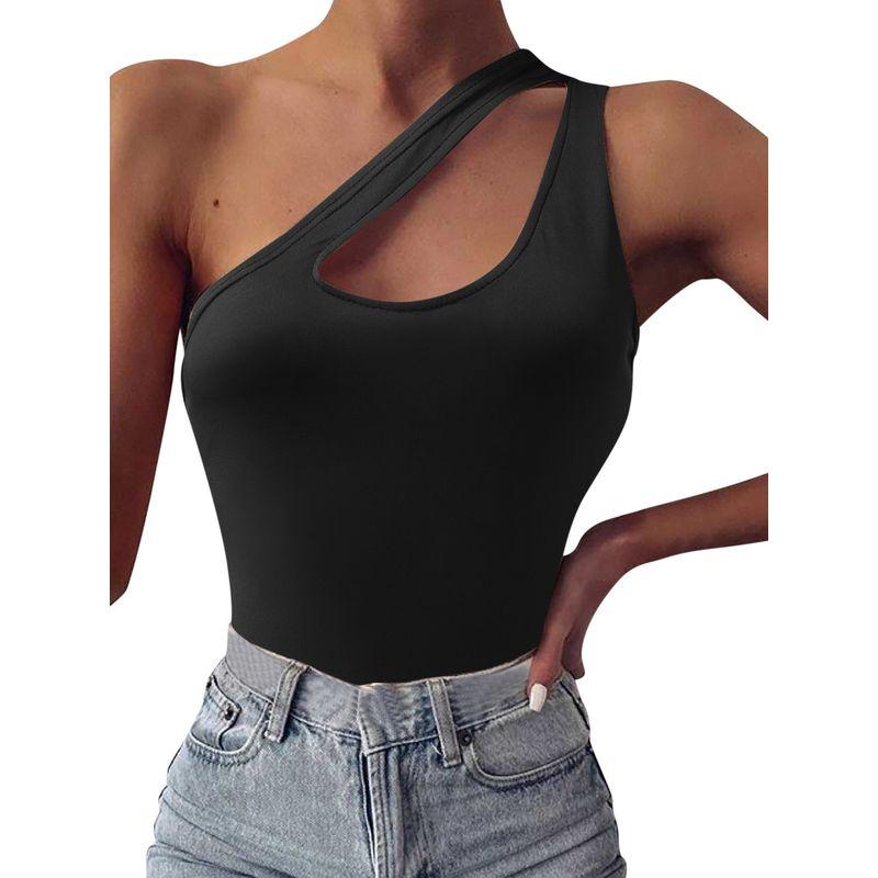 Sleeveless Diagonal Shoulder Vest Top Sleeveless Oblique Shoulder Small Tank Top Top T-shirt