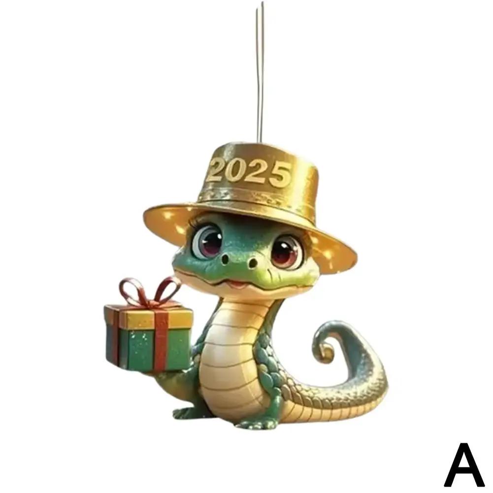 

Акриловая подвеска в форме змеи с шнурком, симпатичное акриловое украшение на рождественскую елку, акриловый праздничный рождественский декор для автомобиля D8X7