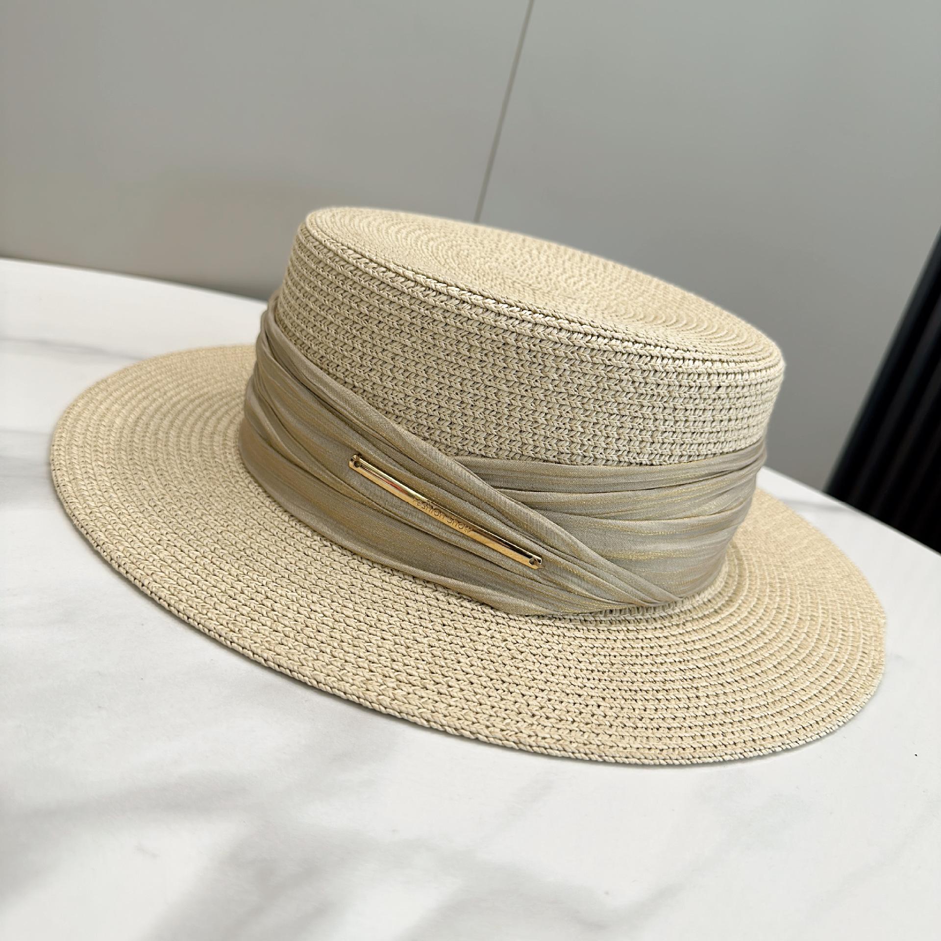 

JYL TS DIY Шляпа от солнца с жемчужной бахромой, плетеная из соломы beige_M(56-58cm） глубокий пурпурный