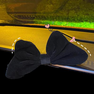 Cute Fashion Red Bow Car Ornaments Light Luxury Style Suede Car Fabric Car Accessories Styling B9Z2