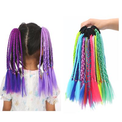 1 STÜCK Neue Mädchen Dirty Braids Bunte Twist Tie Perücken Pferdeschwanz Stirnbänder Gummibänder Prinzessin Kopfschmuck Kinder Haarschmuck
