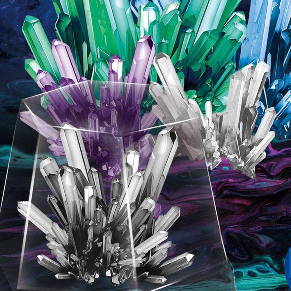 Display Cases Crystal Growing Kit Grow a Crystal Vibrant Colored Crystals DIY Educational Science Toys Mold Shapes