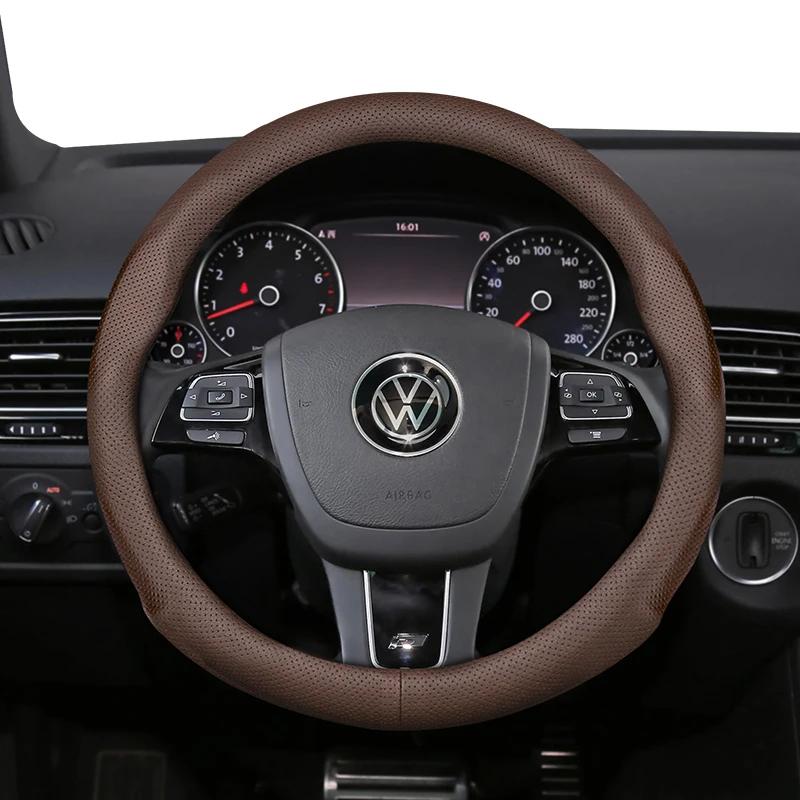Für Volkswagen Runde D-förmige Lenkradabdeckung VW Polo Golf 4 5 6 7 Up Gol Passat B8 B7 CC Touran Tiguan T-Roc Touareg ID3