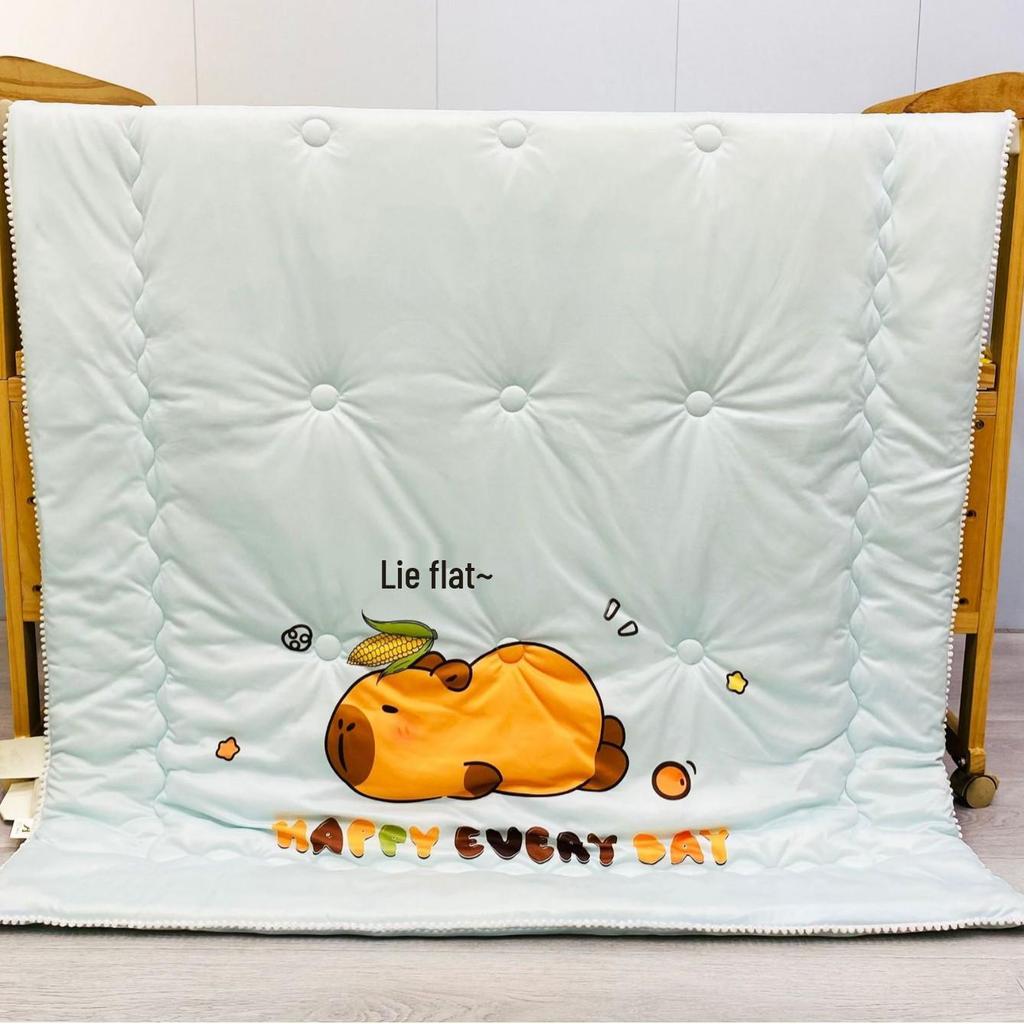 Cartoon Cute Autumn and Winter Baby Warm Nap Quilt, Kindergarten Feather Silk Cotton
