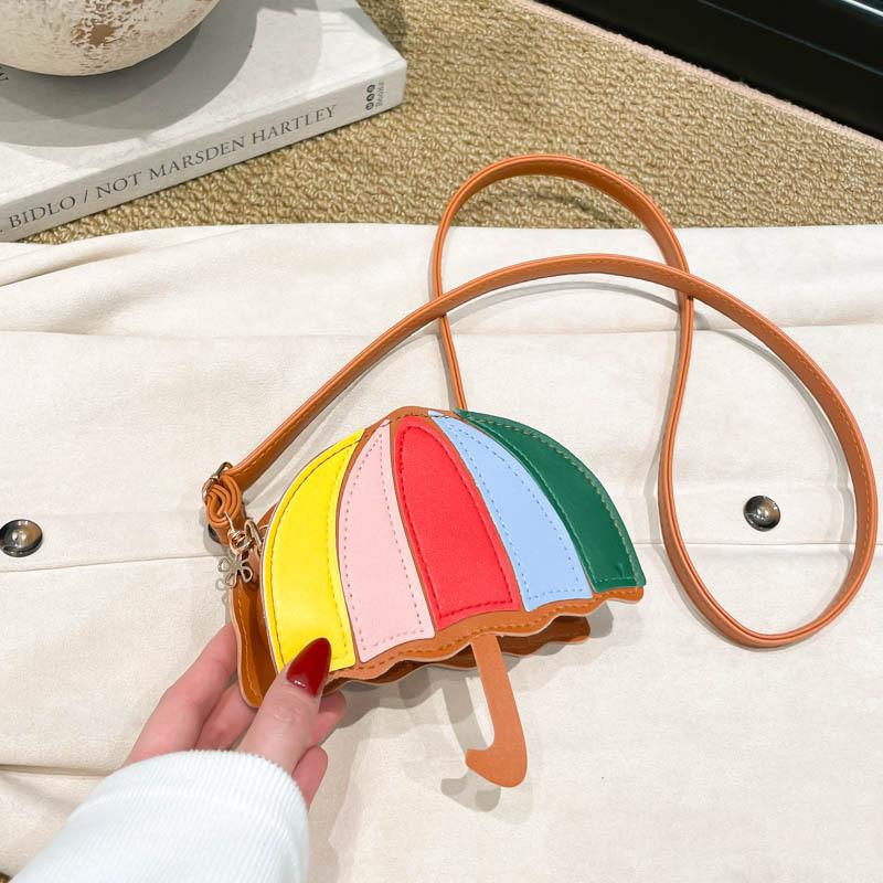 Rainbow Umbrella Bag With Pu Material For Street Style Daily Use