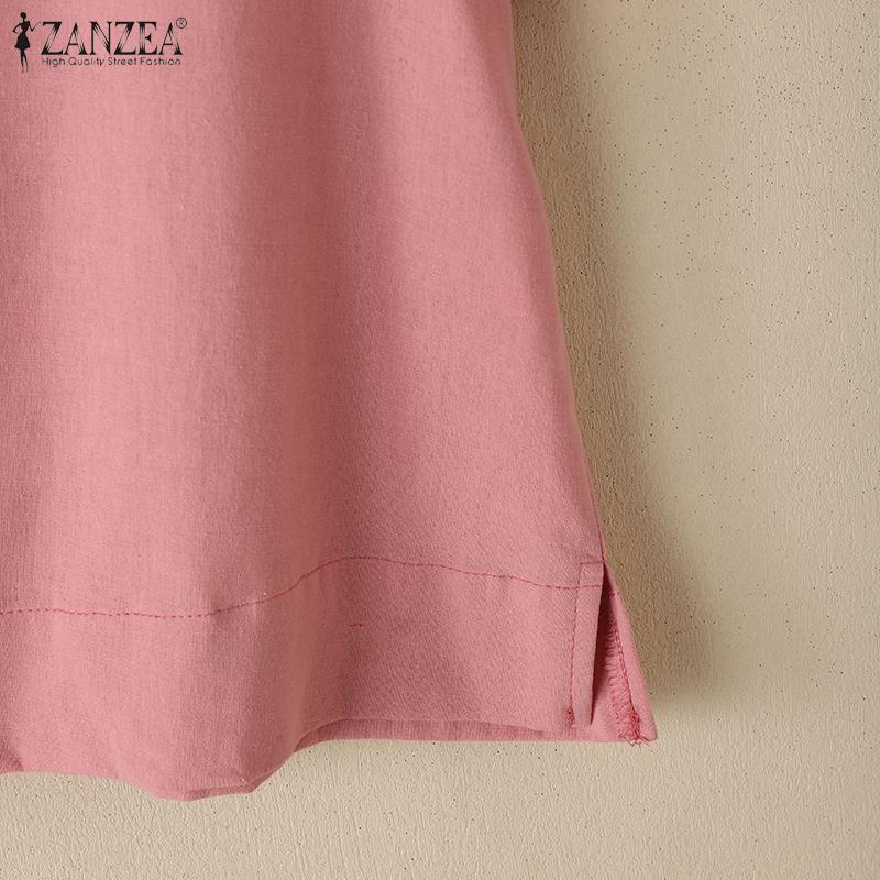 ZANZEA Women Casual Round Neck Summer Short Sleeve T-Shirts