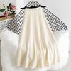 Women's Spring Autumn Winter Knitted Midi Half Skirt High Waist A-Line Umbrella Skirt Wool Flared Long Skirt to Match Sweaters