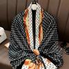 Silk Scarf Women's New Alphabet Brocade Scarf with Shawl Dual-purpose Beach Women's Fashionable Foreign Silk Scarf