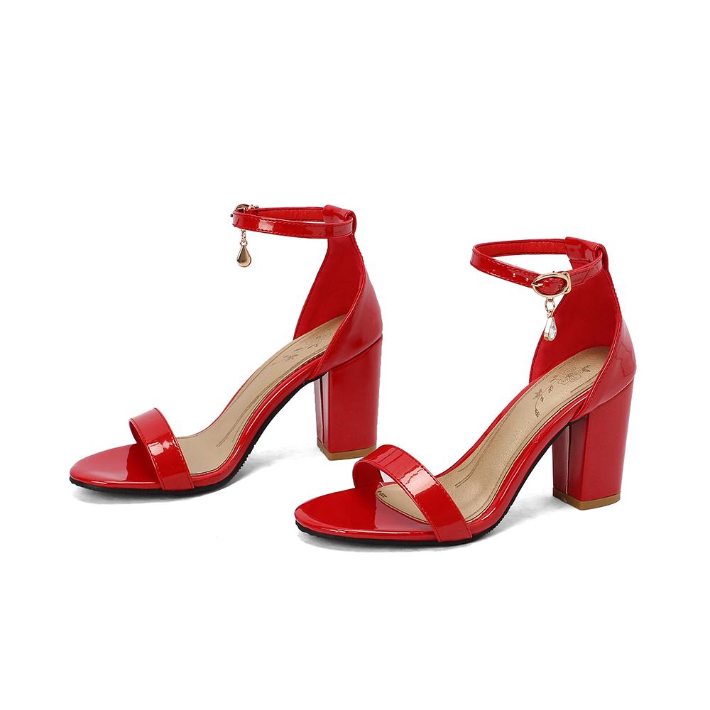 2026 Summer Comfortable Red Blue Women Casual Sandals Sexy 8.5cm Block High Heel Lady Shoes Plus Big Small Size 10 30 45 48