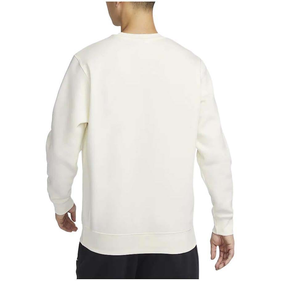 Nike Sportswear Club Fleece Solid Color Crew Neck Casual Fleece Lined Without Hood Sweatshirt Men's Sail White BV2663-133