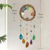 1pcs Crystal Chip Life Tree Dreamcatcher Home Living Room Bedroom Decor Wind Chime Ornament for Indoor Space Decoration