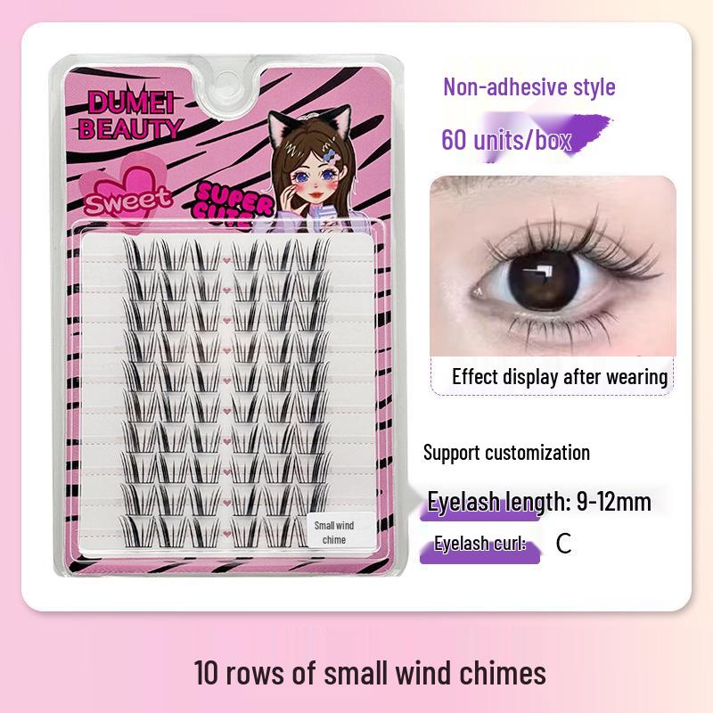 10-Row Autumn Leaf & Sunflower Faux Eyelashes - Flat, Glue-Free