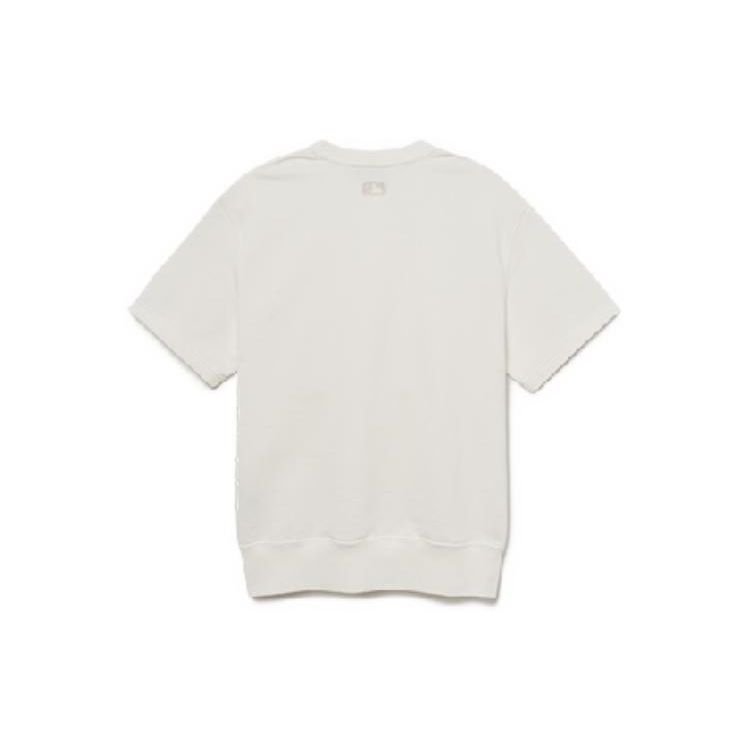 MLB Solid Color Pullover Crew Neck Short Sleeve T-Shirt Women Tops White 3AMTB0531-07IVS