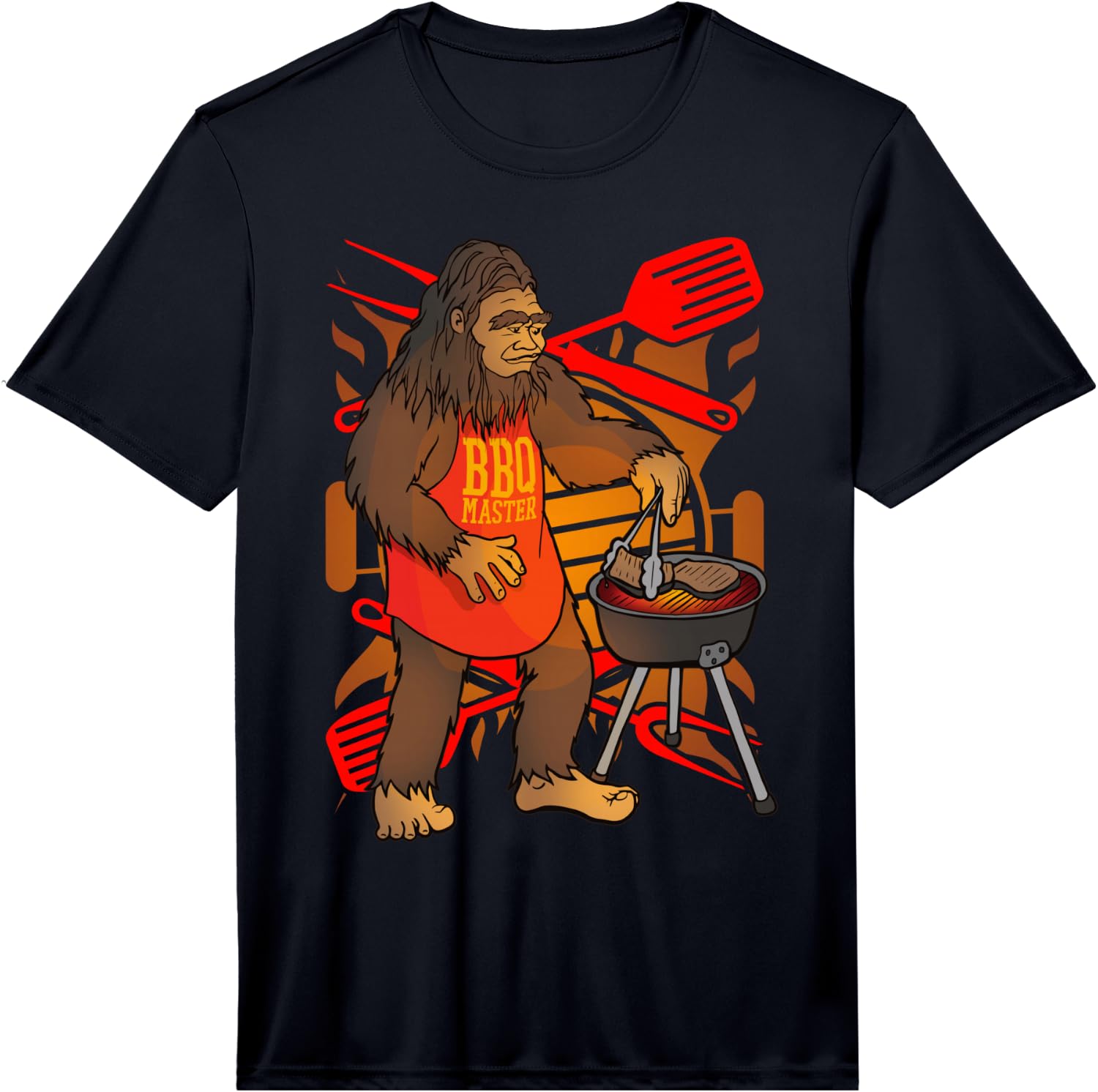 Bigfoot Cooking Grill BBQ Funny Gift Fun Performance Unisex T-Shirt M