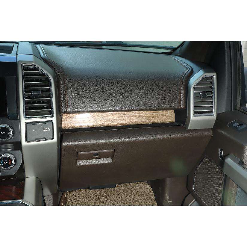 Wood Grain Central Control Decor Strips Trim For Ford F150 2015- Low Version
