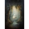 Halloween Ghost Poster Cute Ghost Forest Canvas Printing Poster Wall Art Festival Decoration Painting for Home Living Room Decor
