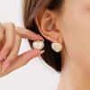 Light Luxury Full Diamond Heart-Shaped Pearl Ear Buckle, Light Luxury Design Sense Super Flash Temperament Fashionable Atmosphere Earrings