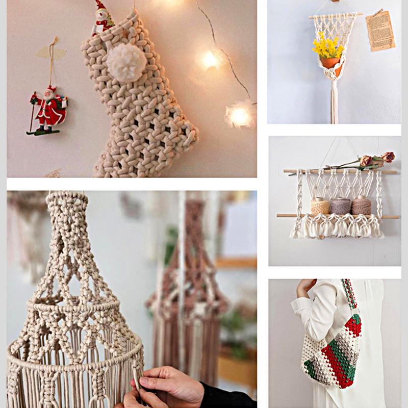 50m/roll Hand Woven Hook Rope DIY Material Cord Fancy Knitting Yarn Creative Shiny Thread For Handicraft DIY Weaving 2mm