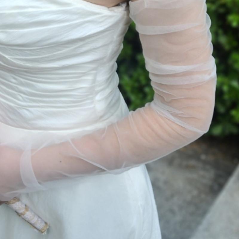 Sheer Wedding Gloves Simple Seethrough Arm Sleeves For Brides And Formal Event Elbow Fingerless Gloves for Special Event