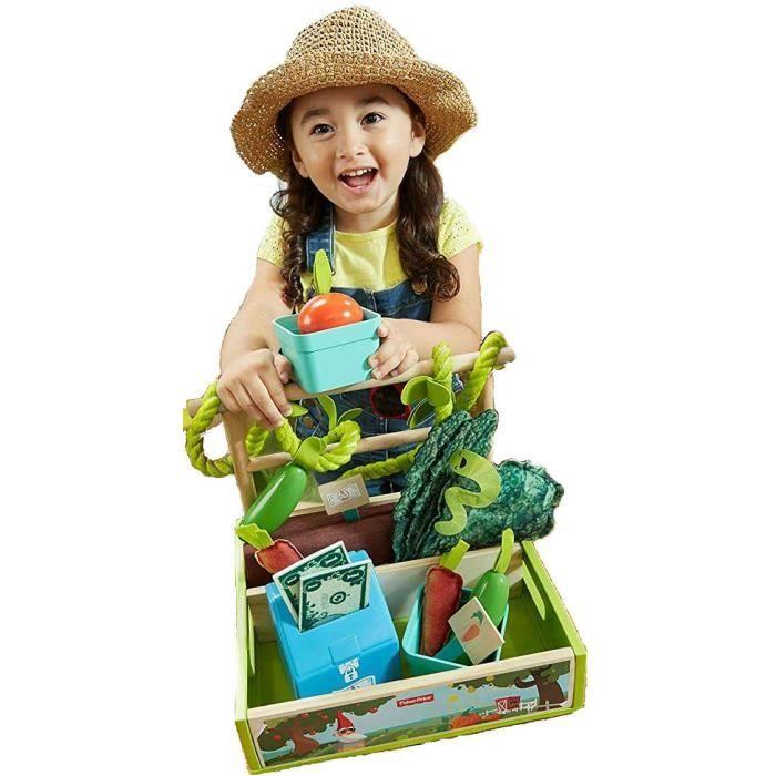Ensemble De Jouets Colorés Supermarket Farm Stall with Vegetables Piggy Bank + Accessories Fisher Price