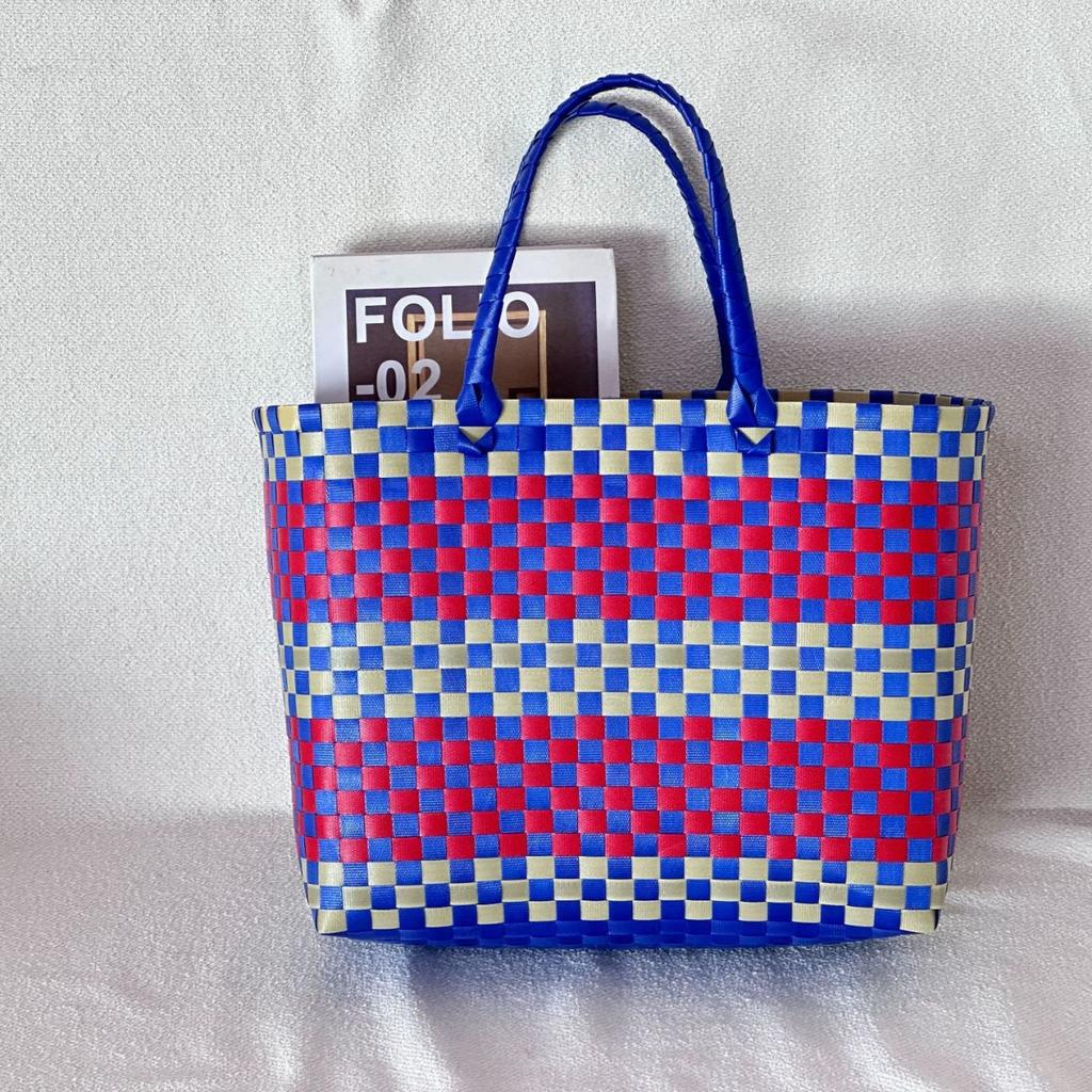 M Home, Large Capacity Hand-woven Vegetable Basket Open Shopping Bag Daily Versatile Commuter Women's Shoulder Handbag