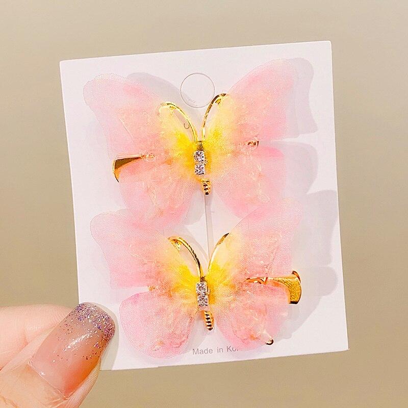 2023 Vintage Kid Butterfly Hairpins Beach Geometric Hair Clips Barrettes Side Clip For Girl Cute Hair Accessories Headdress Gift