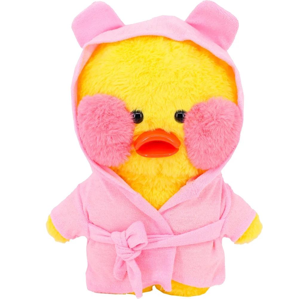 30Cm Cute Plush Doll'S Clothes Outfit Accessories For Cafe Lalafanfan Duck Clothes Doll Jumpsuit Color Match Hoodies Girl`S Gift