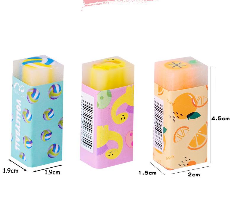 12/32/36pcs Cute Erasers Wholesale Fruit Ball Dinosaur Fun Desk Pets Pencil Erasers for School Supplies Prize Gifts Party Favors