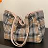 Herbst Retro Wildleder Umhängetasche Lässige Wollplaid Doppelseitige Tragetasche Lässige Klassentasche