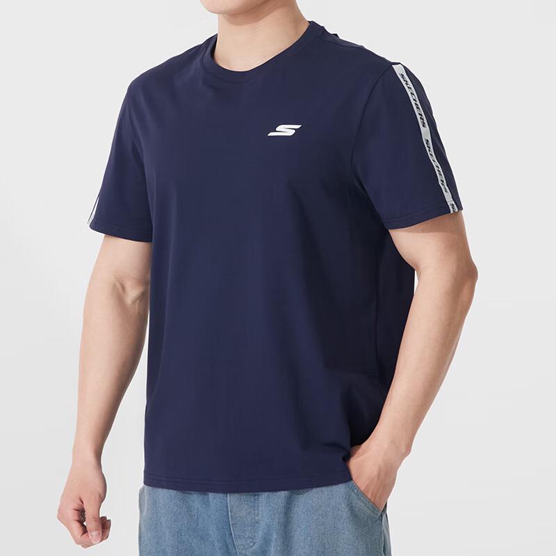 Мужская летняя вязаная футболка с круглым вырезом Skechers XL