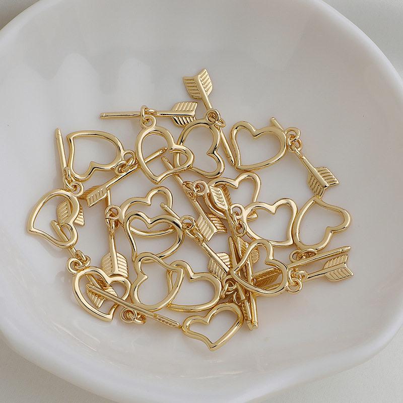 14K Gold Plated Heart Arrow OT Clasp Pearl Bracelet/Necklace with IQ Silver Connector