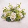 Menorah Garland Candle Rings Silk Flower Wreath Garland for Wedding Lifelike Pillar