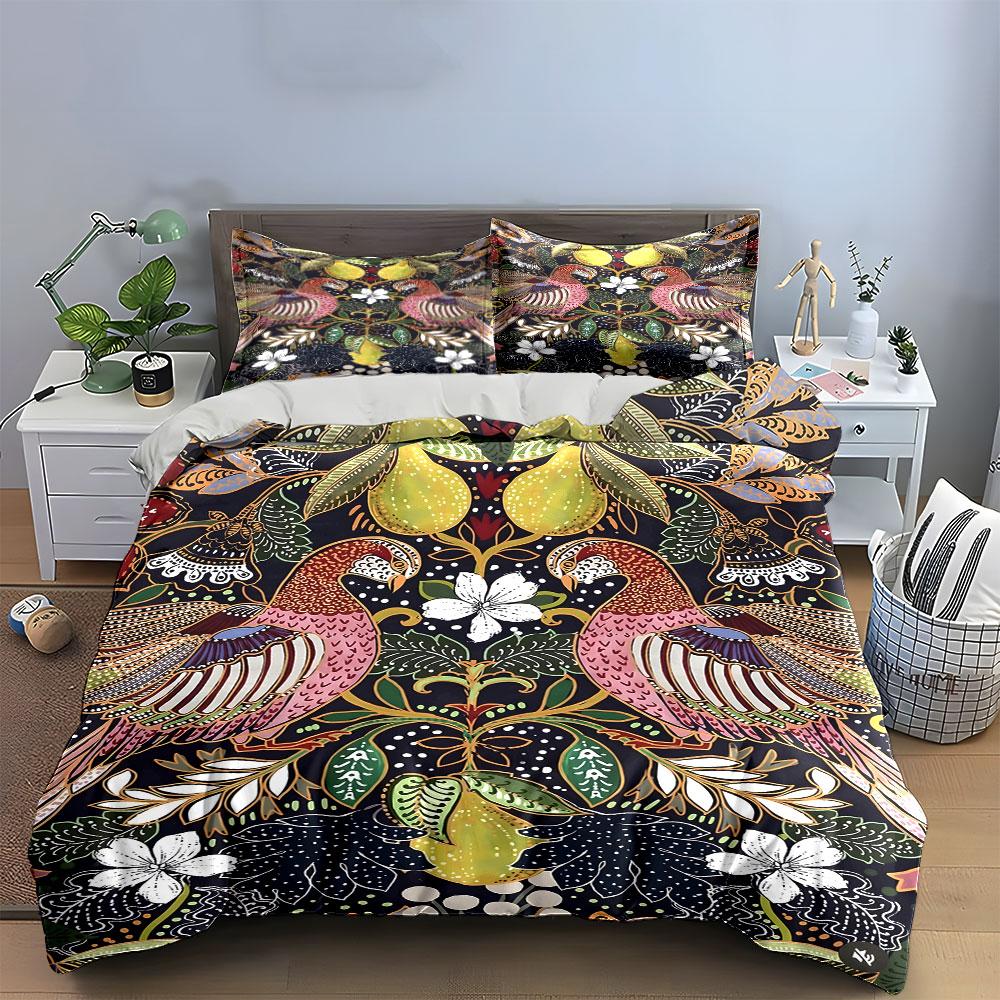 Enchanting birds, floral symphony. Bedding sets Duvet covers Pillowcases(1* Duvet Cover 2* Pillowcases without duvet insert)